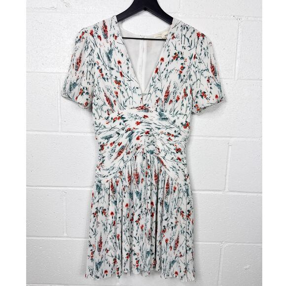 Maje Floral Mini Dress - White and Red - Picture 2 of 12